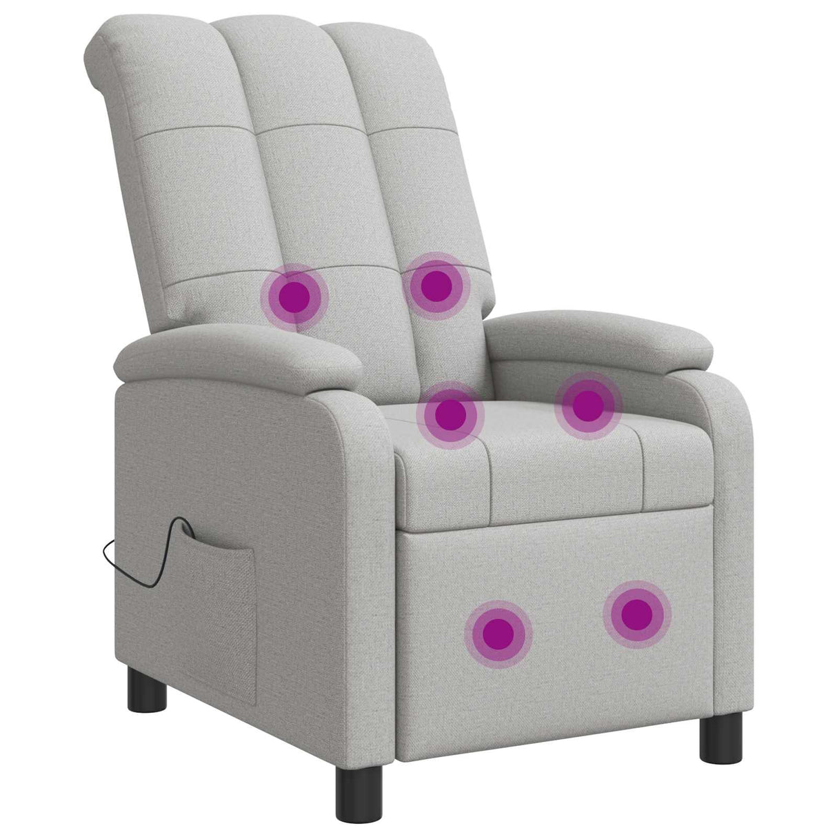 vidaXL Recliner Light Grey Fabric