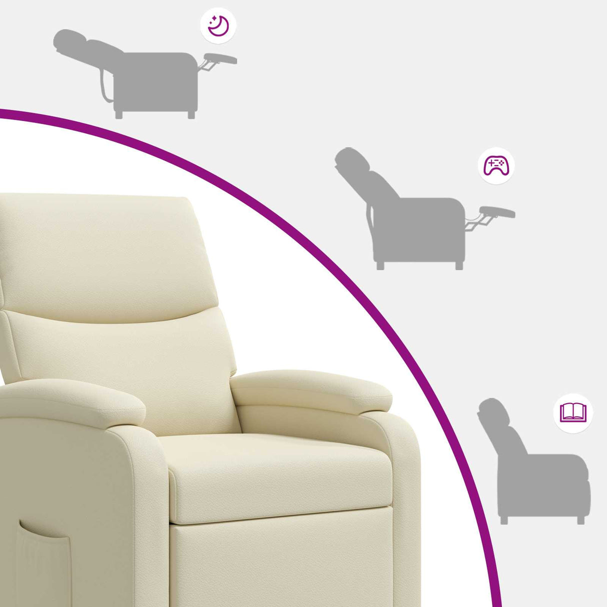 vidaXL Recliner Zwart Kunstleer