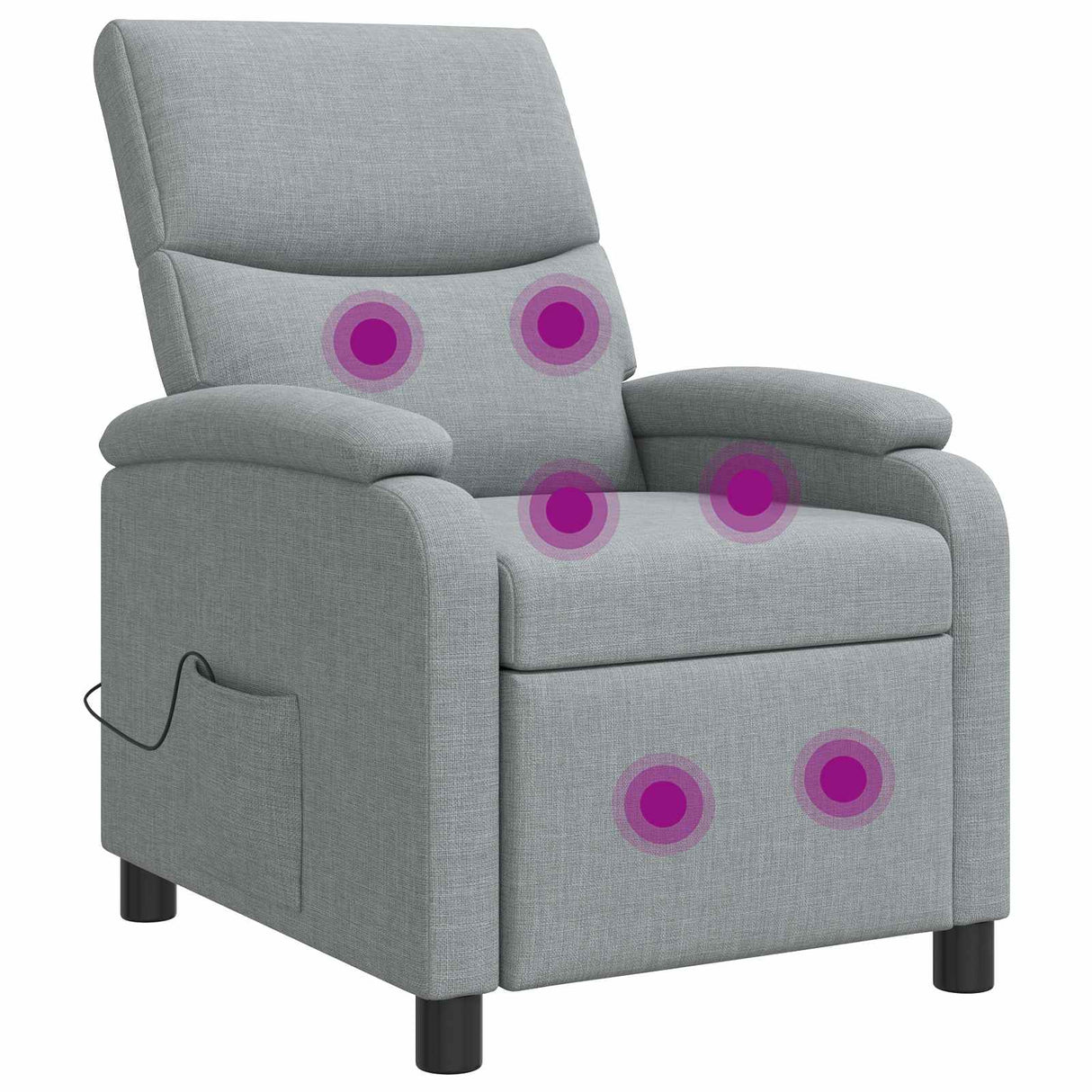 vidaXL Recliner Light Grey Fabric