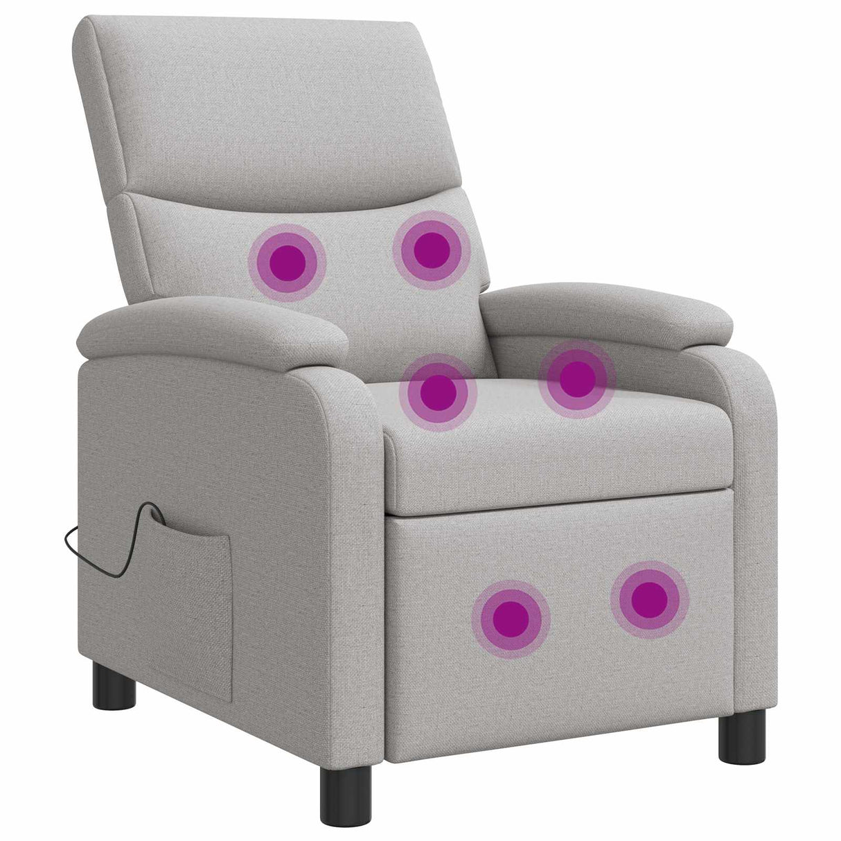 vidaXL Recliner Light Grey Fabric