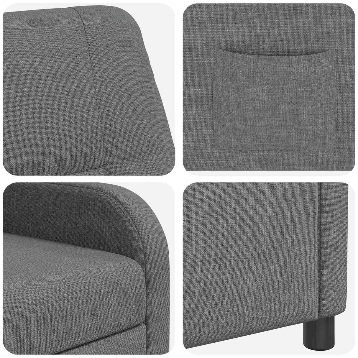 vidaXL Recliner Lichtgrijs Stof
