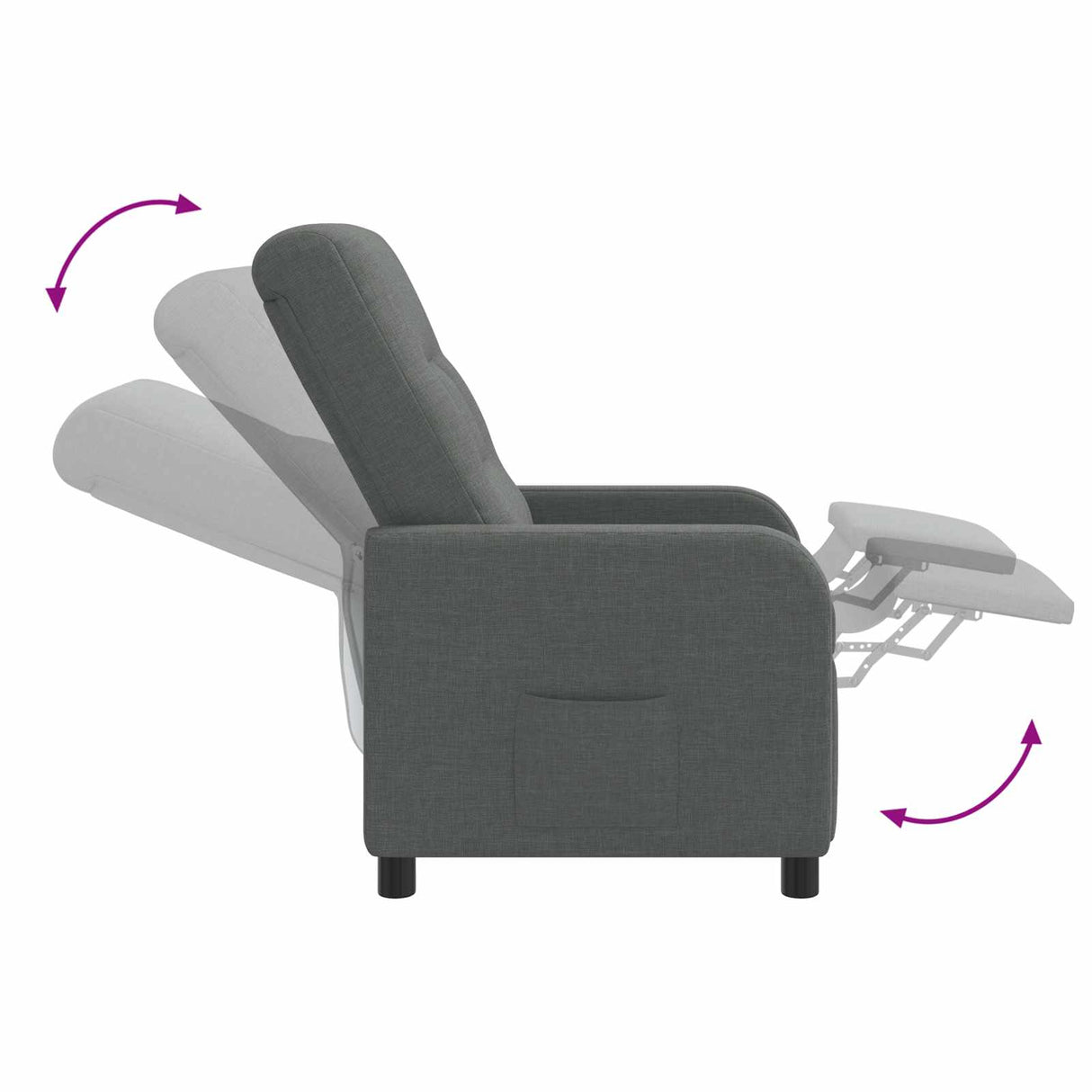 vidaXL Recliner Lichtgrijs Stof
