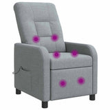 vidaXL Recliner Lichtgrijs Stof