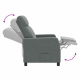 vidaXL Recliner Light Grey Fabric