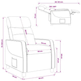 vidaXL Recliner Light Grey Fabric