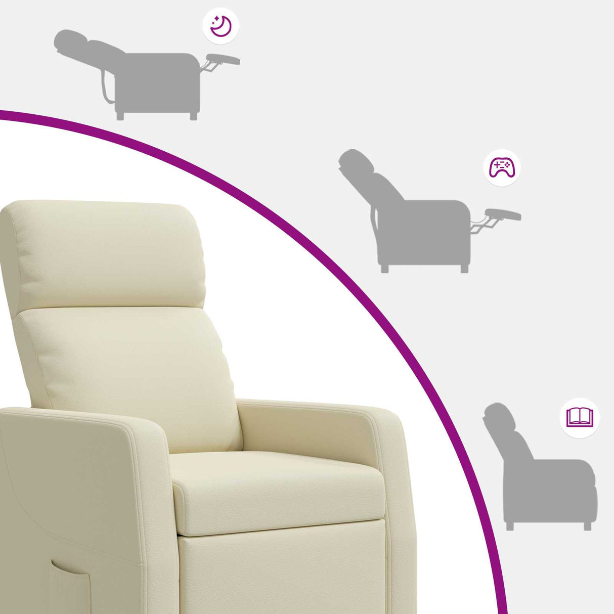 vidaXL Recliner Zwart Kunstleer