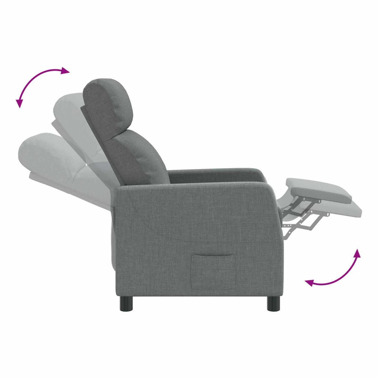 vidaXL Recliner Light Grey Fabric
