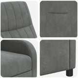 vidaXL Recliner Lichtgrijs fluweel