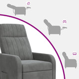vidaXL Recliner Lichtgrijs fluweel