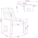 vidaXL Recliner Lichtgrijs fluweel