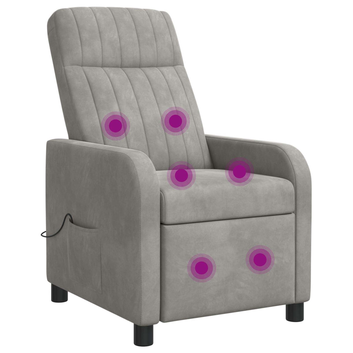 vidaXL Recliner Lichtgrijs fluweel