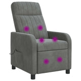 vidaXL Recliner Lichtgrijs fluweel