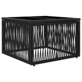 vidaXL Tuin Tafel Zwart 55 x 55 x 37 cm PE Riet en Glas