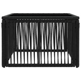 vidaXL Tuin Tafel Zwart 55 x 55 x 37 cm PE Riet en Glas