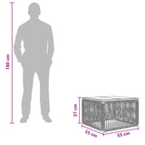 vidaXL Tuin Tafel Zwart 55 x 55 x 37 cm PE Riet en Glas