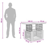 vidaXL Tuin Tafel Zwart 100 x 55 x 37 cm PE Riet en Glas