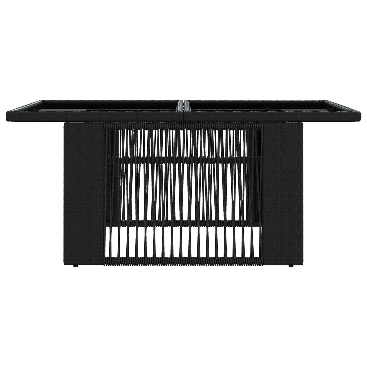 vidaXL Tuin Tafel Zwart 100 x 55 x 37 cm PE Riet en Glas