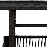 vidaXL Tuin Tafel Zwart 100 x 55 x 37 cm PE Riet en Glas
