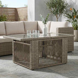 vidaXL Tuin Tafel Zwart 100 x 55 x 37 cm PE Riet en Glas