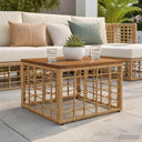vidaXL Tuin Tafel Zwart 55 x 55 x 37 cm PE Riet en Glas