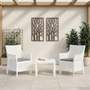 vidaXL Lounge Set with Cushions 3 pcs White PP