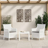vidaXL Lounge Set with Cushions 3 pcs White PP