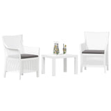 vidaXL Lounge Set with Cushions 3 pcs White PP