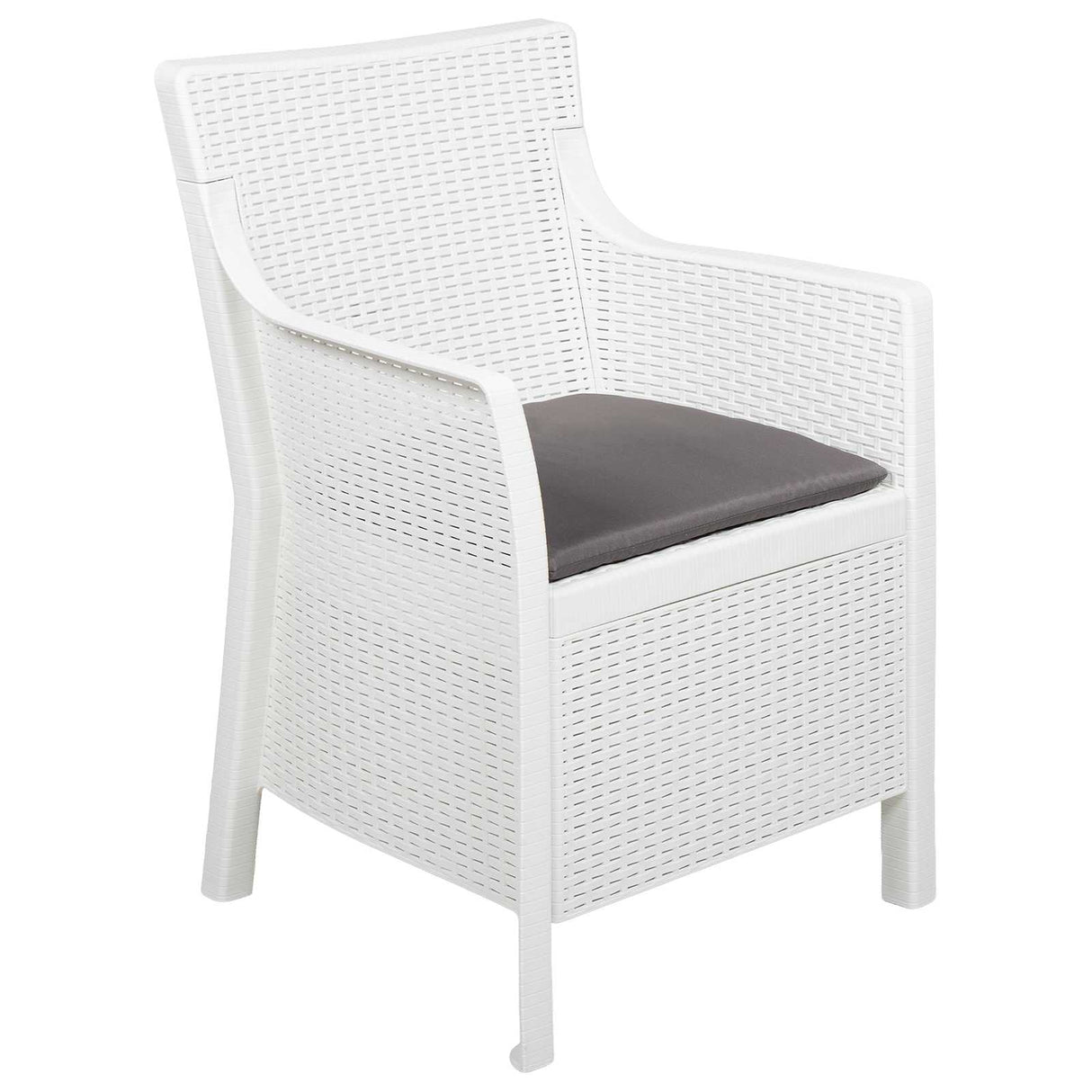 vidaXL Lounge Set with Cushions 3 pcs White PP