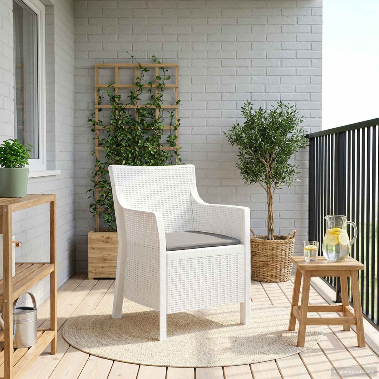 vidaXL Armchair White PP