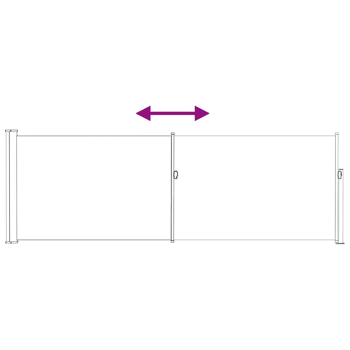 vidaXL Tuinscherm uittrekbaar 140x600 cm zwart