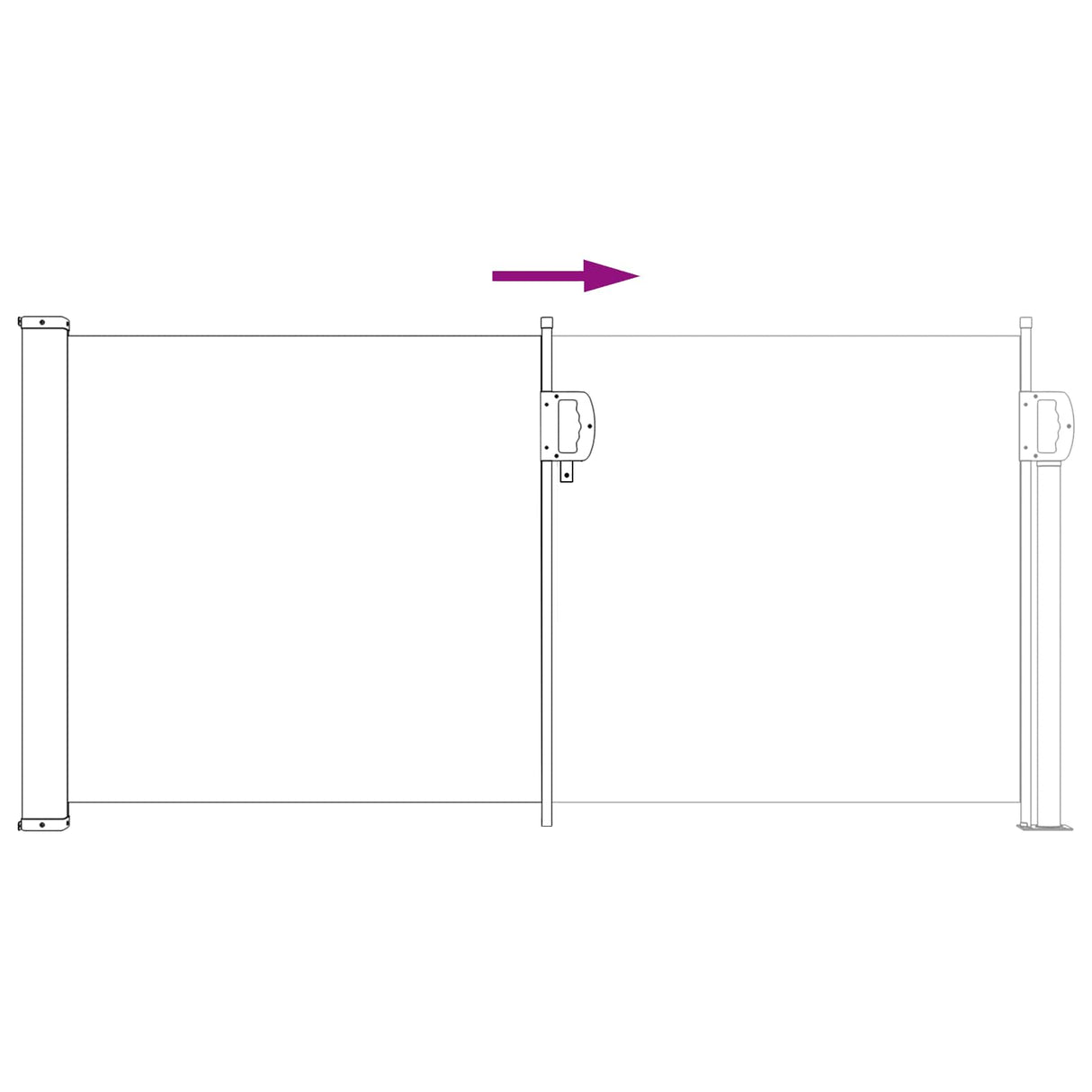 vidaXL Windscherm uittrekbaar 100x300 cm zwart