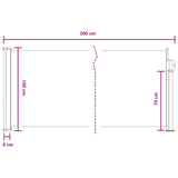 vidaXL Windscherm uittrekbaar 100x300 cm zwart