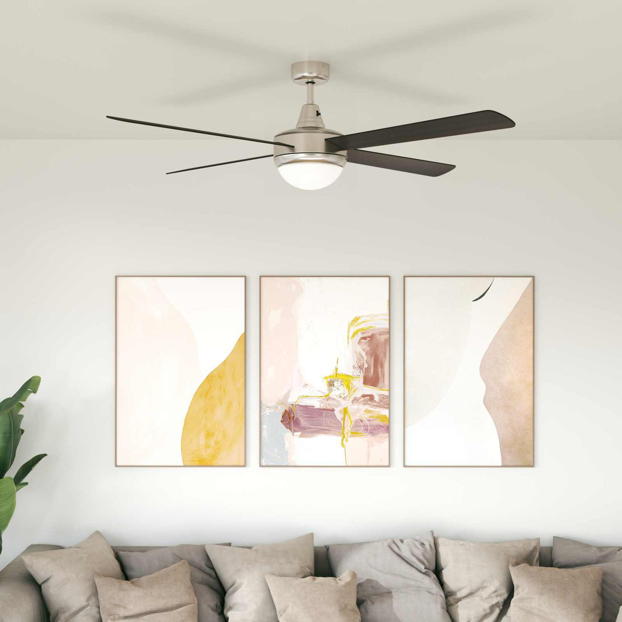 vidaXL Plafondventilator met lamp 82 cm lichtbruin