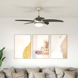 vidaXL Plafondventilator met lamp 82 cm lichtbruin