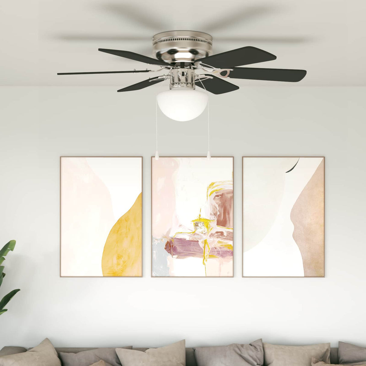 vidaXL Plafondventilator met lamp 82 cm lichtbruin