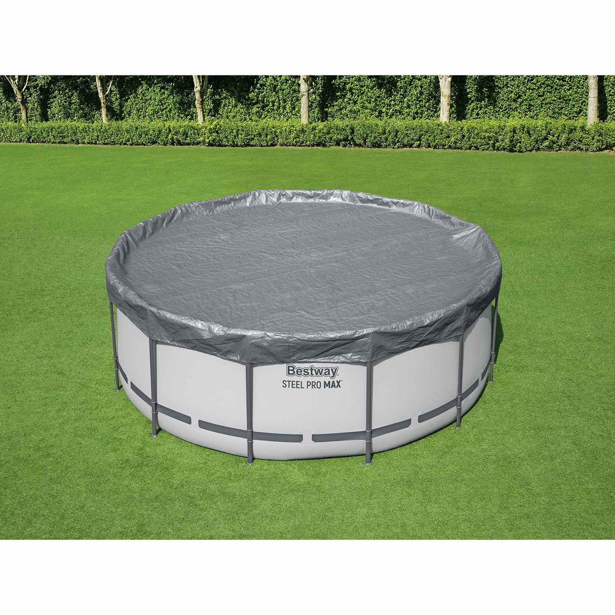 Bestway Zwembadafdekking Ø3,05 m Rond Polyester Grijs