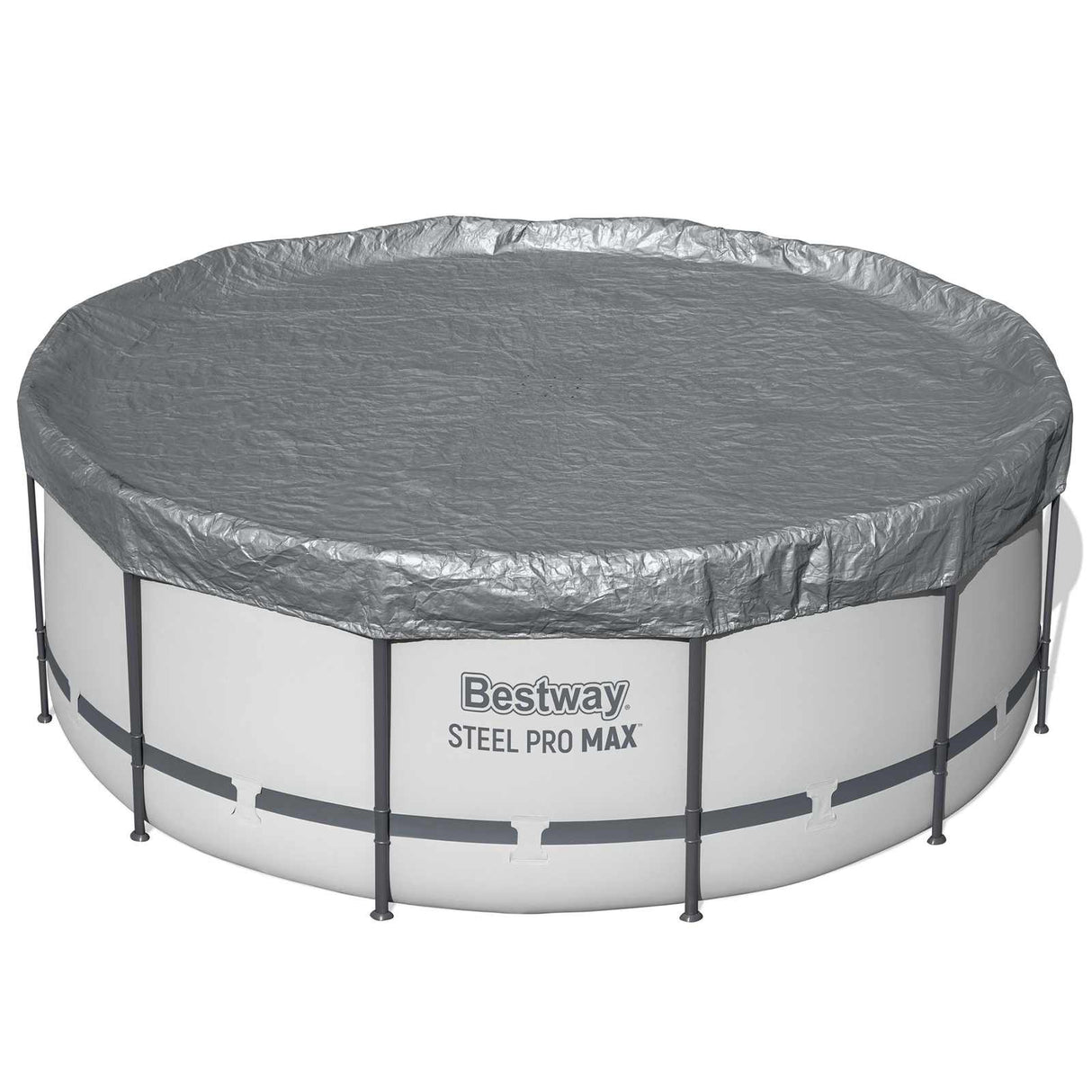 Bestway Zwembadafdekking Ø3,05 m Rond Polyester Grijs