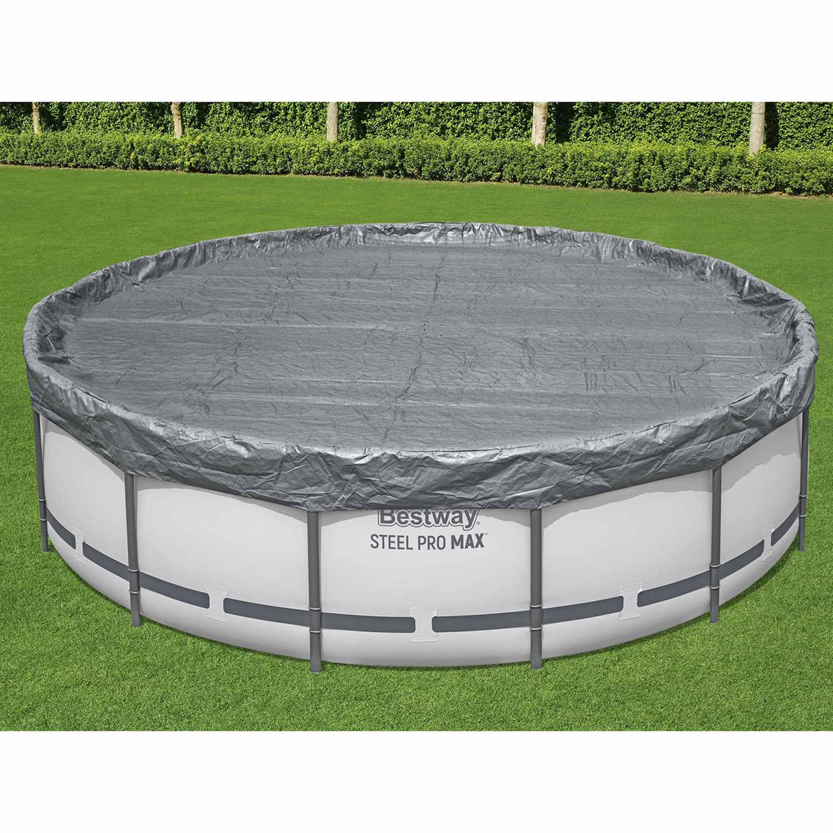 Bestway Zwembadafdekking Ø3,05 m Rond Polyester Grijs