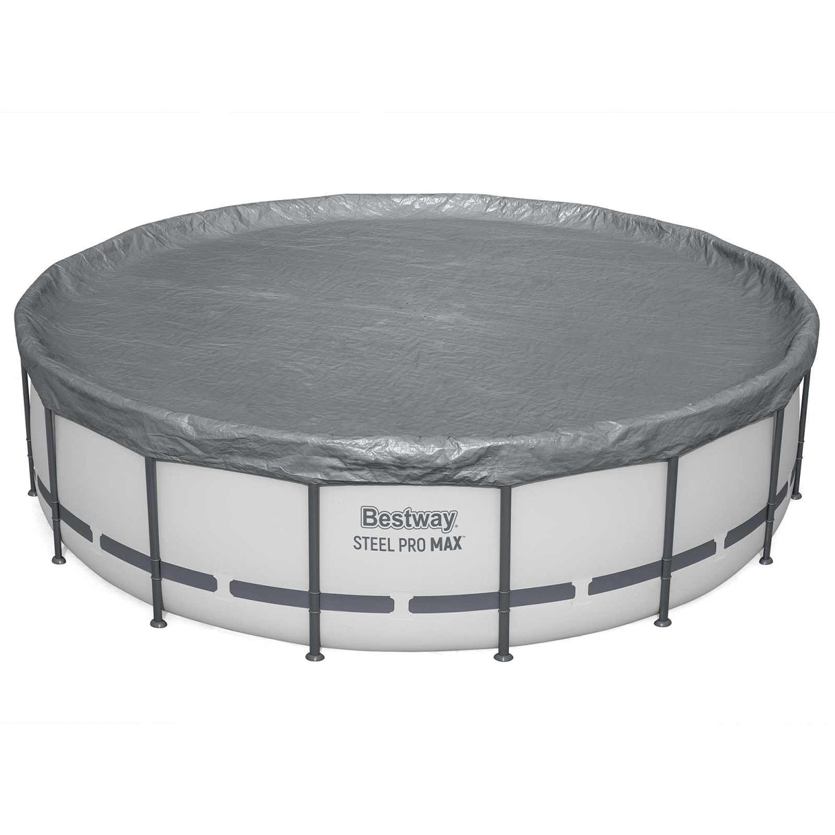 Bestway Zwembadafdekking Ø3,05 m Rond Polyester Grijs