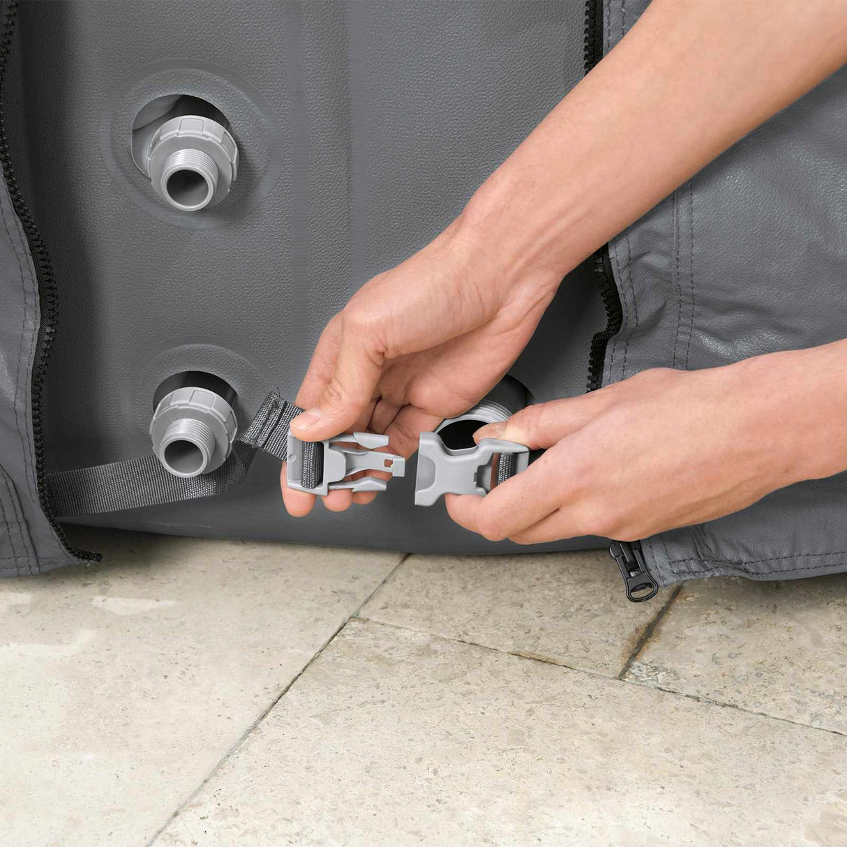 Bestway Hoofdkussen PVC en POM Grijs