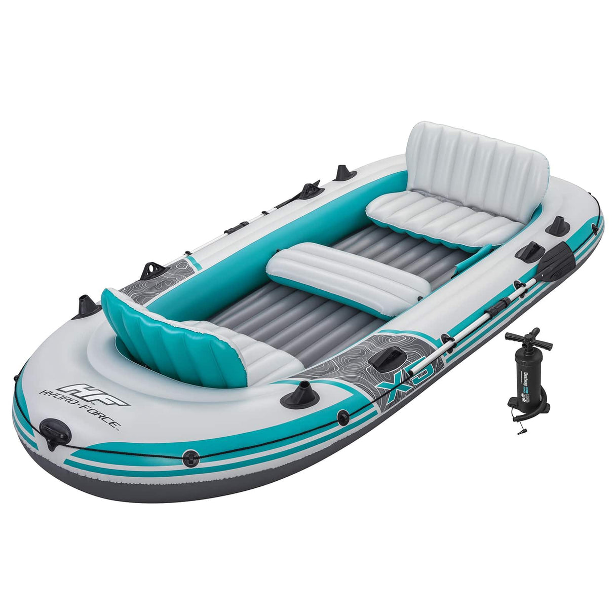 Bestway Opblaasbare boot Grijs en wit 3,15 x 1,65 m PVC