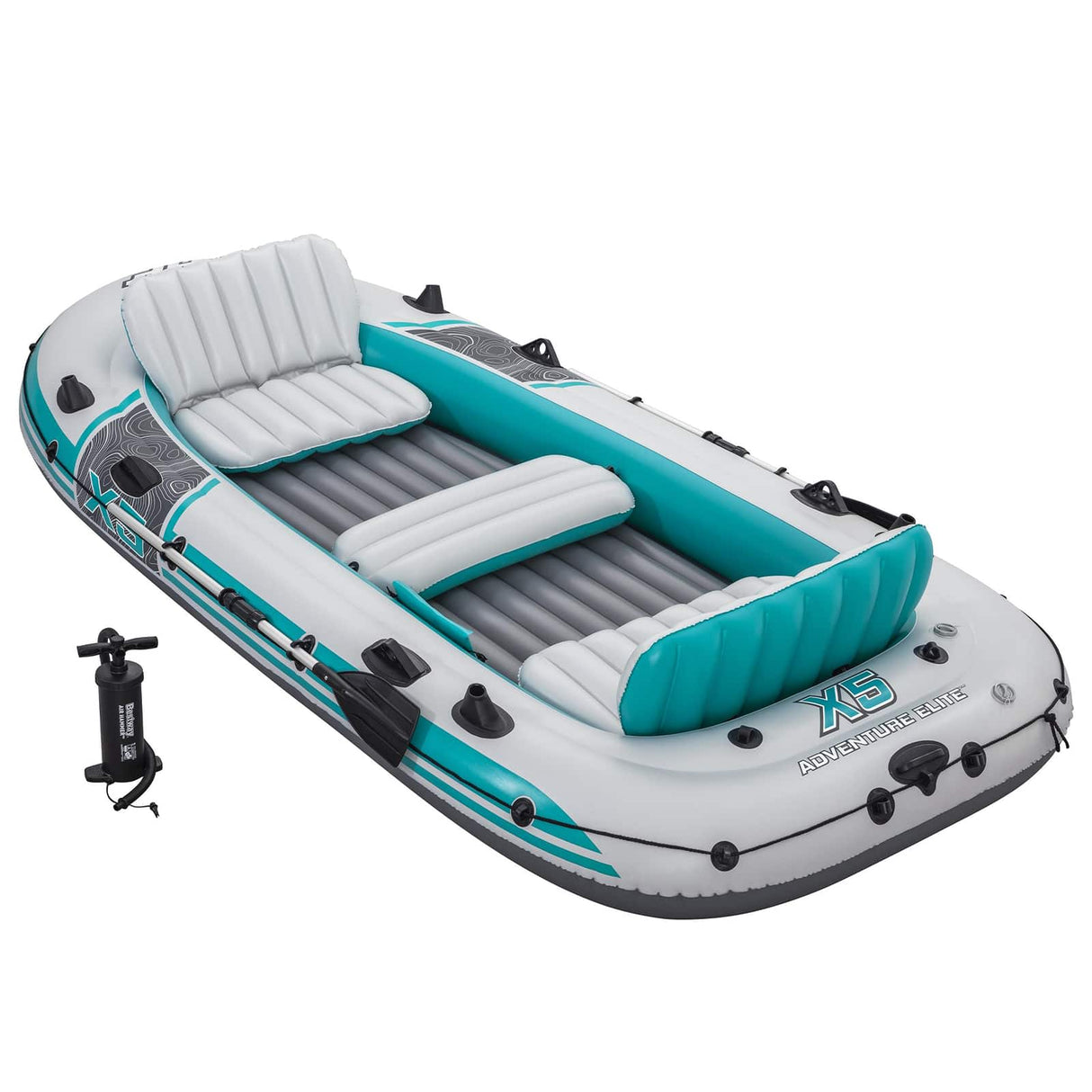 Bestway Opblaasbare boot Grijs en wit 3,15 x 1,65 m PVC