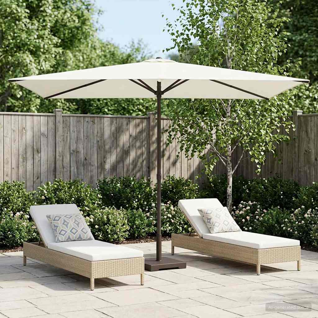 vidaXL Tuinparasol 200 x 300 cm Polyester Rechthoekig Crèmekleurig