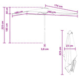 vidaXL Tuinparasol 200 x 300 cm Polyester Rechthoekig Crèmekleurig