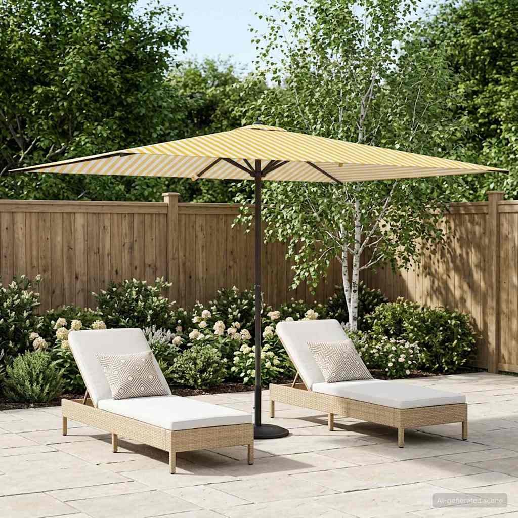 vidaXL Tuinparasol 200 x 300 cm Polyester Rechthoekig Crèmekleurig