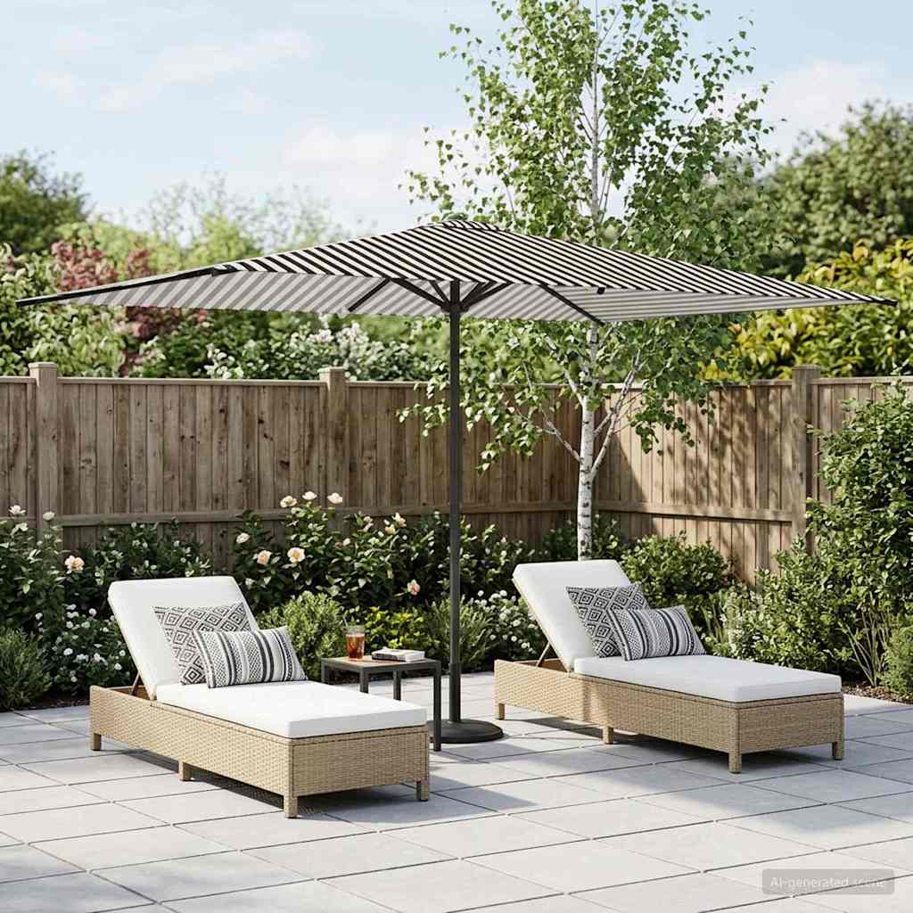 vidaXL Tuinparasol 200 x 300 cm Polyester Rechthoekig Crèmekleurig