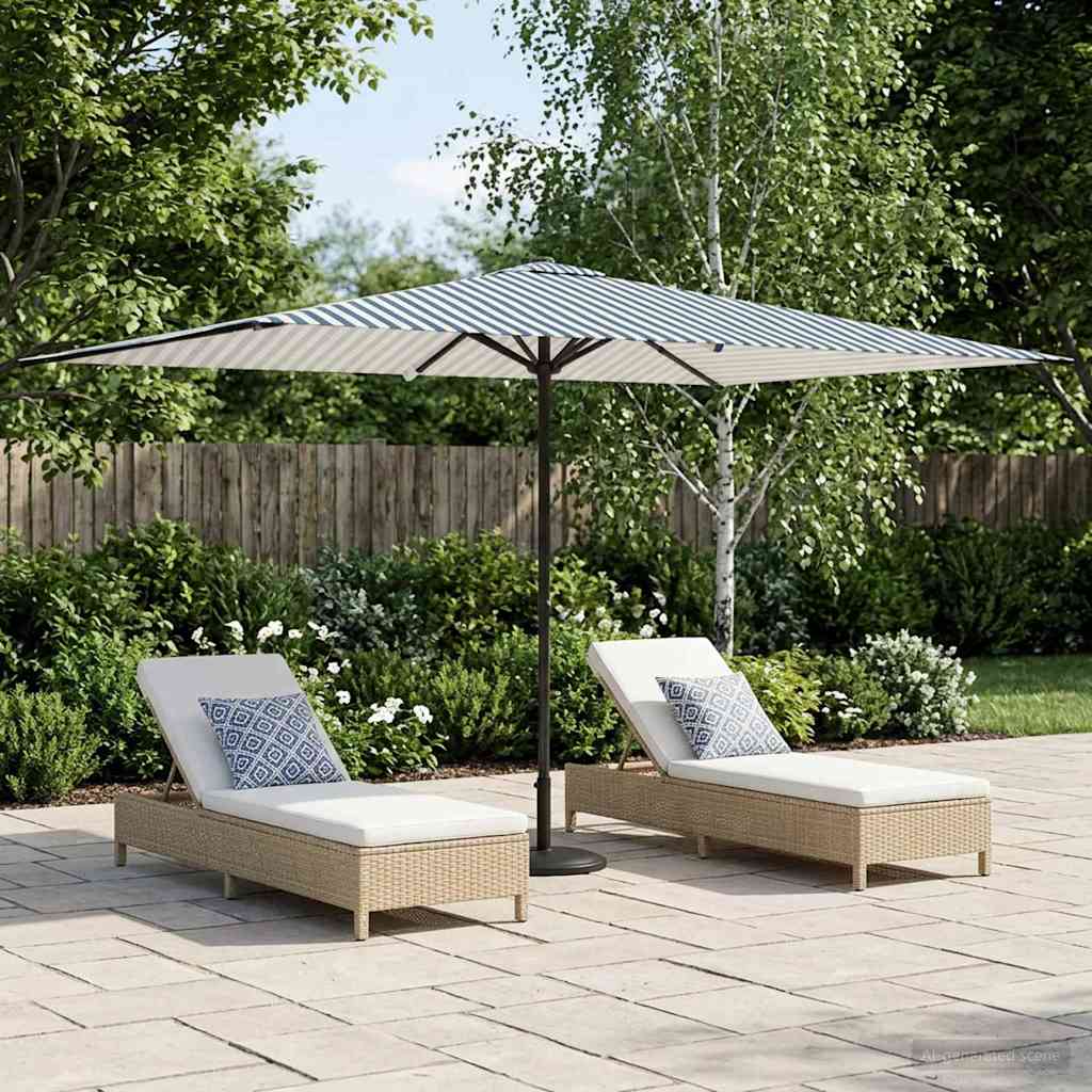 vidaXL Tuinparasol 200 x 300 cm Polyester Rechthoekig Crèmekleurig
