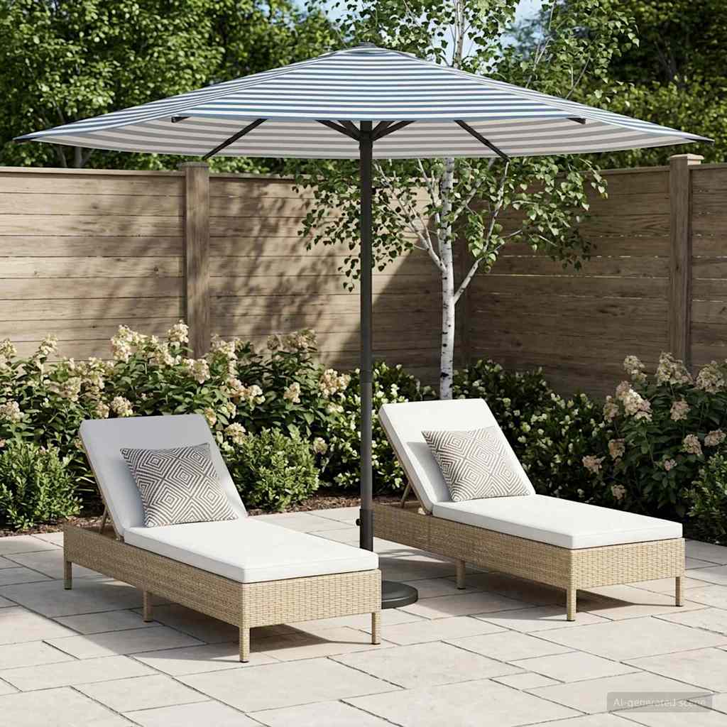 vidaXL Tuinparasol 200 x 300 cm Polyester Rechthoekig Crèmekleurig