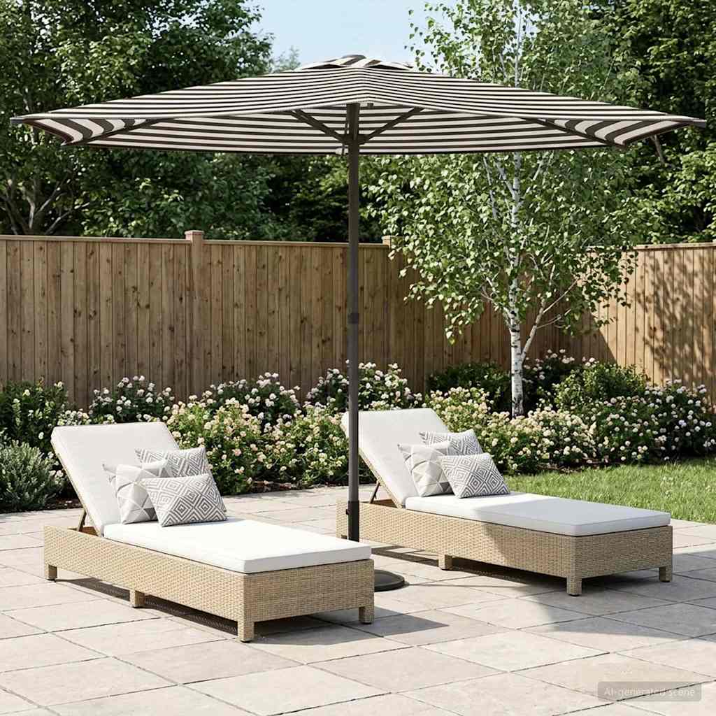 vidaXL Tuinparasol 200 x 300 cm Polyester Rechthoekig Crèmekleurig