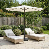 vidaXL Tuinparasol 200 x 300 cm Polyester Rechthoekig Crèmekleurig